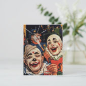 Lachende Circus Clowns Verjaardagsfeest Kaart (Staand voorkant)