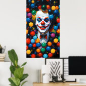 LACHENDE CLOWN IN BALPUT POSTER (Thuiskantoor)