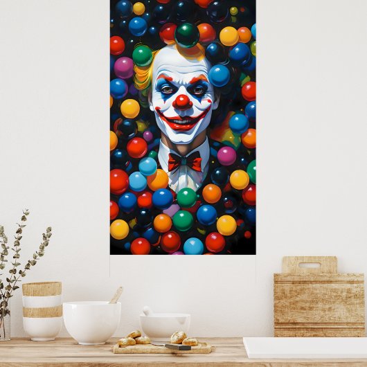 LACHENDE CLOWN IN BALPUT POSTER (Keuken)