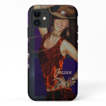 Lachende Cowgirl telefoonhoesje