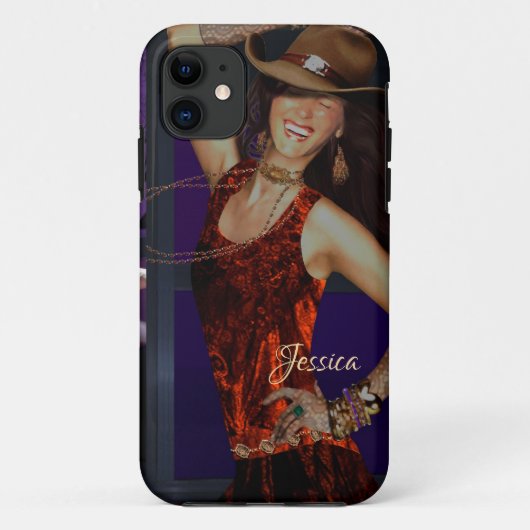 Lachende Cowgirl telefoonhoesje Case-Mate iPhone Case (Achterkant)