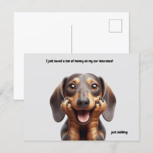 Lachende Dachshund briefkaart