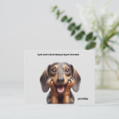 Lachende Dachshund briefkaart (Staand voorkant)