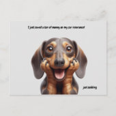 Lachende Dachshund briefkaart (Voorkant)