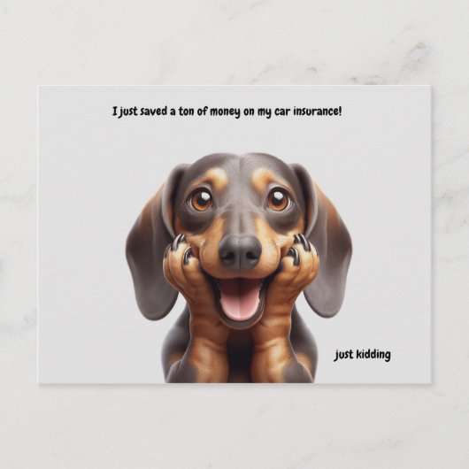 Lachende Dachshund briefkaart (Voorkant)