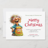 Lachende Dame Bewerkbare Digitale Kerstgroet Feestdagenkaart (Voorkant)