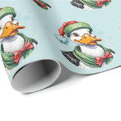 Lachende dieren kerstfavorieten - Eend 2 Cadeaupapier (Rol Hoek)