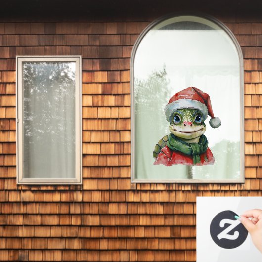 Lachende dieren kerstfavorieten - Schildpad 2 Raamsticker (Huis Raam)