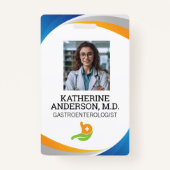 Lachende dokter | Gastro-enteroloog Logo Badge (Voorkant)