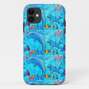 lachende dolfijnen blauwe geval Case-Mate iPhone case