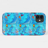 lachende dolfijnen blauwe geval Case-Mate iPhone case (Achterkant (horizontaal))