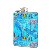 Lachende dolfijnen kolf heupfles (Links)