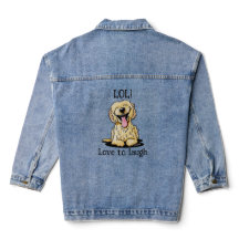 Lachende Doodle Hond KiniArt Denim Jas