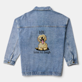Lachende Doodle Hond KiniArt Denim Jas Jacket