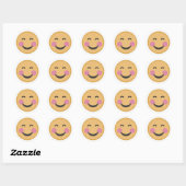 Lachende Emoji Blozend Gezicht Ronde Sticker (Vel)