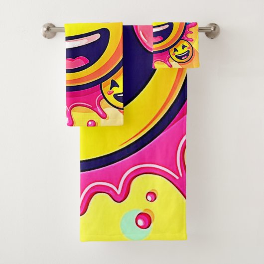 Lachende Emoji Splash Party Bad Handdoek (Insitu)