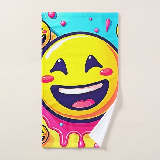 Lachende Emoji Splash Party Bad Handdoek (Handdoek)