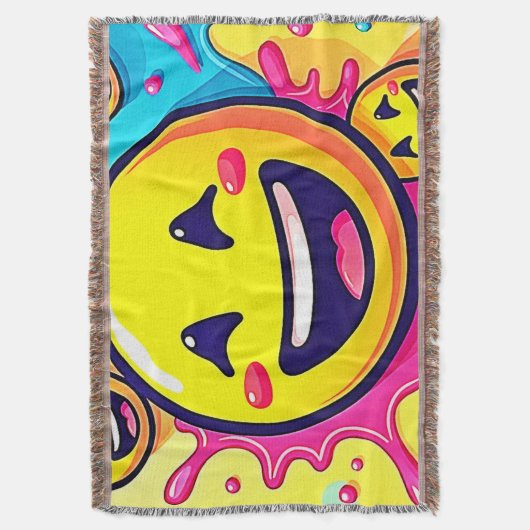 Lachende Emoji Splash Party Deken (Voorkant Verticaal)