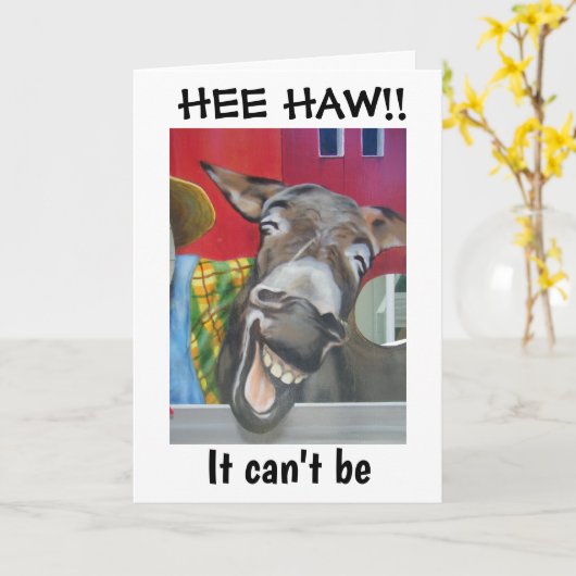 "LACHENDE EZEL GROET" VOOR "21ste VERJAARDAG" Kaart (Gele Bloem)