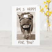 LACHENDE EZEL IS BLIJ VOOR JE = GEFELICITEERD KAART (Gele Bloem)