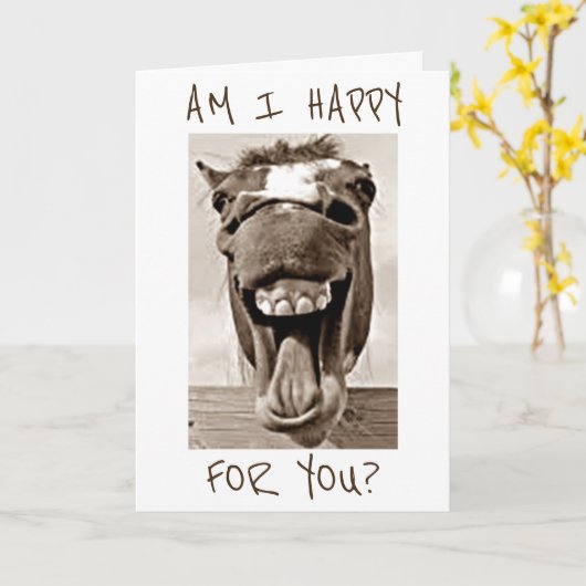 LACHENDE EZEL IS BLIJ VOOR JE = GEFELICITEERD KAART (Gele Bloem)