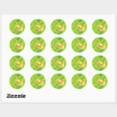 Lachende Gecko - groen patroon Ronde Sticker (Vel)