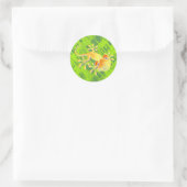 Lachende Gecko - groen patroon Ronde Sticker (Tas)