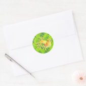 Lachende Gecko - groen patroon Ronde Sticker (Envelop)