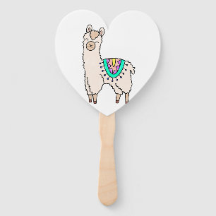 lachende gelukkige lama alpaca cartoon dier tekeni handwaaier