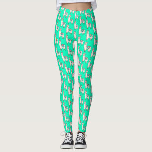 lachende gelukkige lama alpaca cartoon dier tekeni leggings