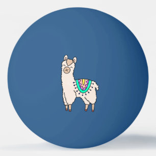 lachende gelukkige lama alpaca cartoon dier tekeni pingpongbal