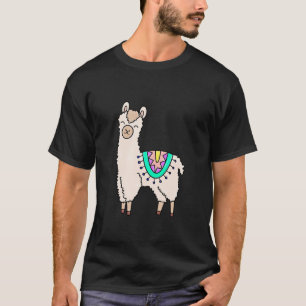 lachende gelukkige lama alpaca cartoon dier tekeni t-shirt