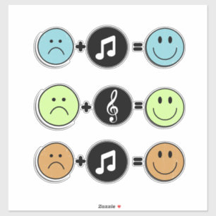 Lachende gezichten met muziek sticker