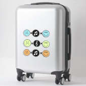 Lachende gezichten met muziek sticker (Koffer)