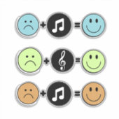 Lachende gezichten met muziek sticker (Voorkant)