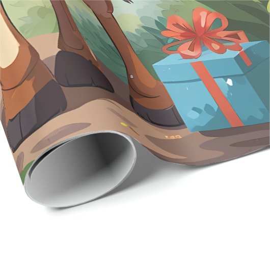 Lachende Giraffe in Oerwoud | Inpakpapier (Rol Hoek)