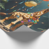 Lachende Giraffe met geschenken | Inpakpapier (Hoek)