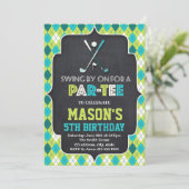 Lachende golf uitnodiging (Staand voorkant)