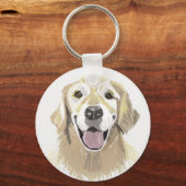 Lachende Goud Retriever Sleutelhanger (Voorkant)