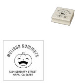 Lachende Halloween Pompoen Adres Rubberstempel (Gestempeld)