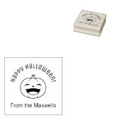 Lachende Halloween Pompoen Boog Bericht Rubberstempel (Gestempeld)