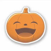 Lachende Halloween Pompoen Sticker (Voorkant)