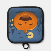 Lachende Halloweenpompoen Pannenlap (Voorkant)