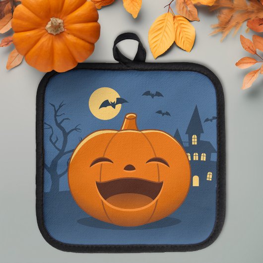 Lachende Halloweenpompoen Pannenlap