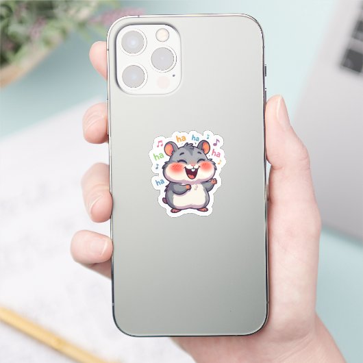 Lachende Hamster Sticker (Telefoon)