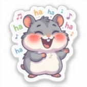 Lachende Hamster Sticker (Voorkant)