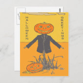 Lachende Happy Scarecrow Jack O' Lantern Briefkaart (Voorkant / Achterkant)