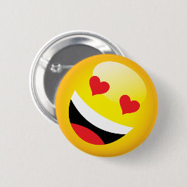 Lachende hartogen Kawaii Emoji Ronde Button 5,7 Cm