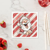 Lachende hilarische kerstman servet (Insitu)