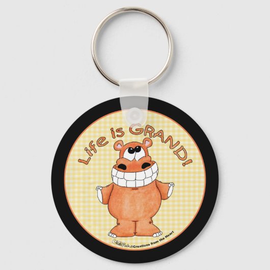 Lachende Hippo-Life is groot Sleutelhanger (Voorkant)
